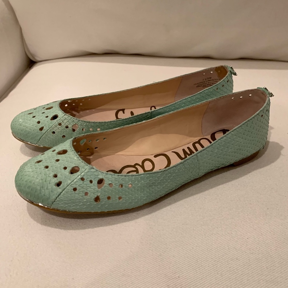 Sam Edelman mint green leather flats 7.5